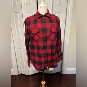 Roots plaid shirt, size M